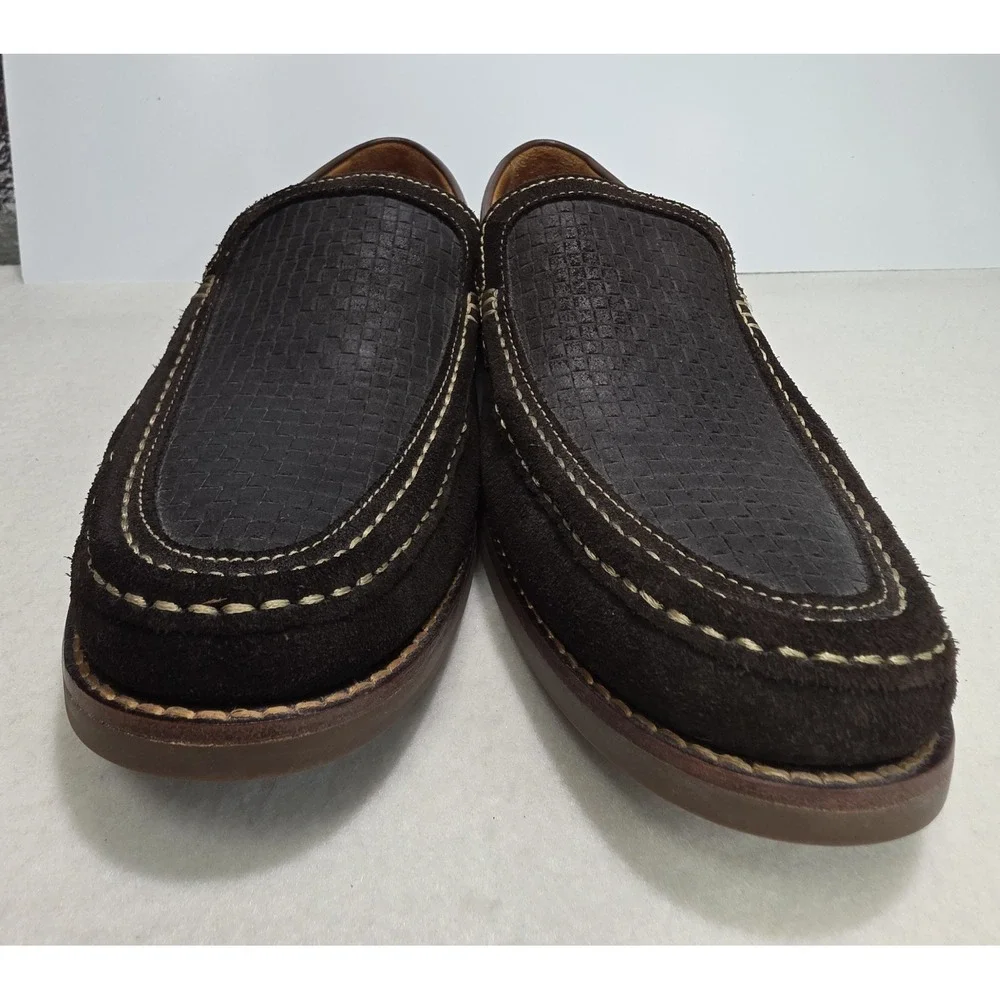 Tommy Bahama Mens Loafers 10 M‎ Brown Woven Suede Leather Slip Ons LIMITED USE